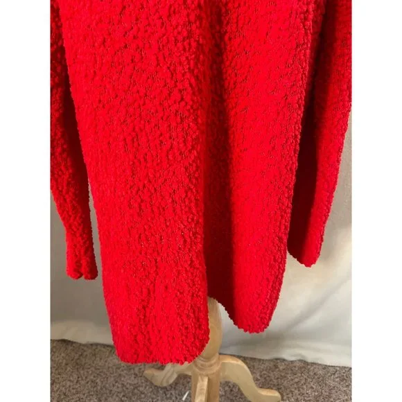 Cafe Marrakesh Red Soft Stretch Loose Knit V-Neck Sweater - 2X - Picture 7 of 12